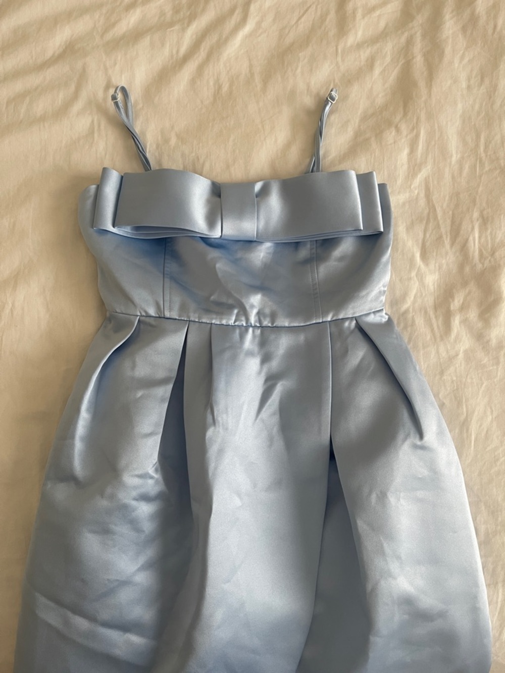Fairy vintage blue bow satin dress